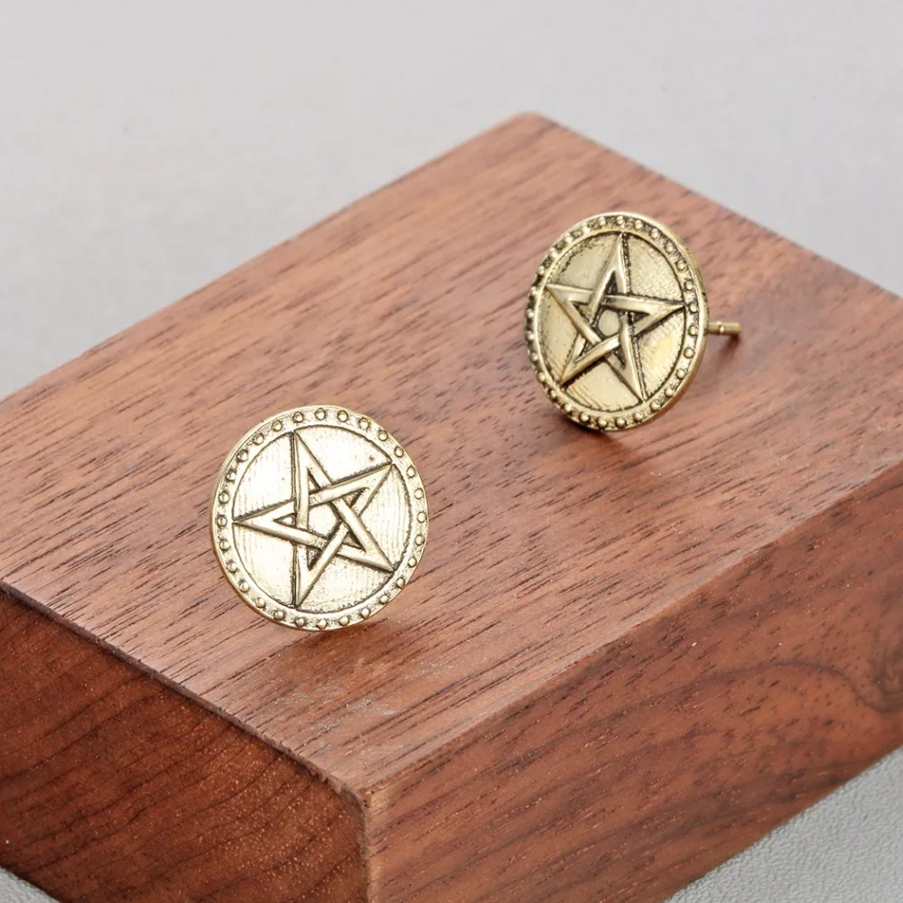 Круглые серьги со звездами винтажные Модные Этнические украшения в стиле бохо