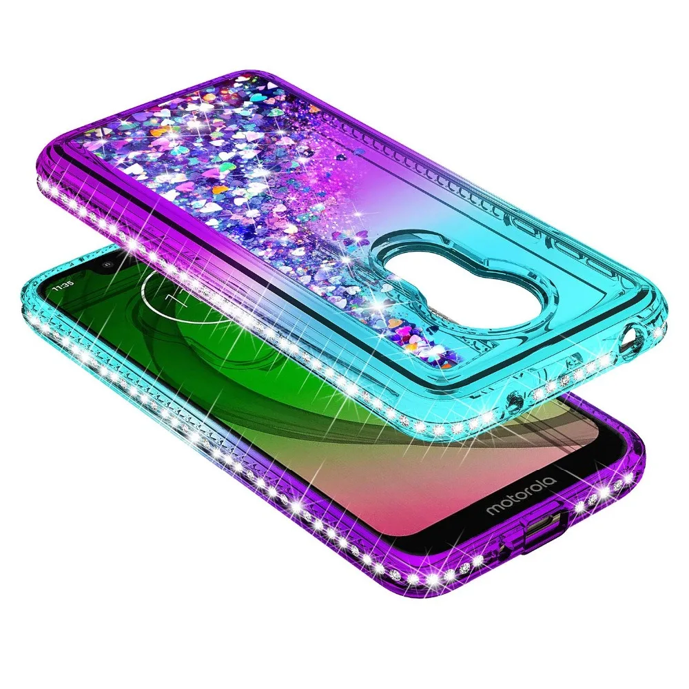 Чехол для телефона Motorola Moto G7 Plus с динамическим жидким зыбучим песком блестящим