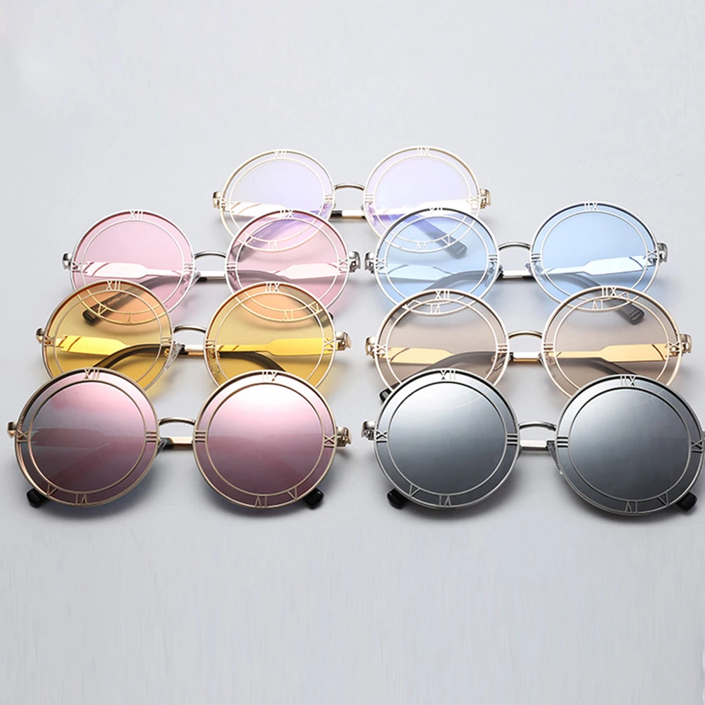 

MINIMUM Vintage Sunglasses Women Round Sunglasses By Brand Designer Roman Metal Retro Women Sunglasses UV400