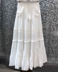 skirt TEELYNN Boho юбка белая висячая рок Хлопок Кружева Макси Юбки эластичный пояс Летняя женская юбка Пляжная Цыганская длинная юбка Faldas - Цвет: skirt