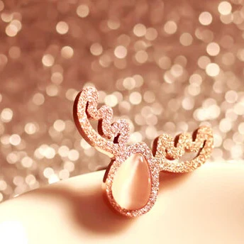 100% Высокое качество модные серьги в виде лисьей морды цвета розового золота