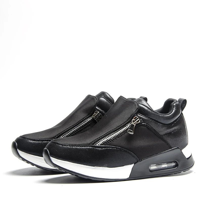 2019 Новые осенне-весенние кроссовки женские туфли на танкетке со шнуровкой