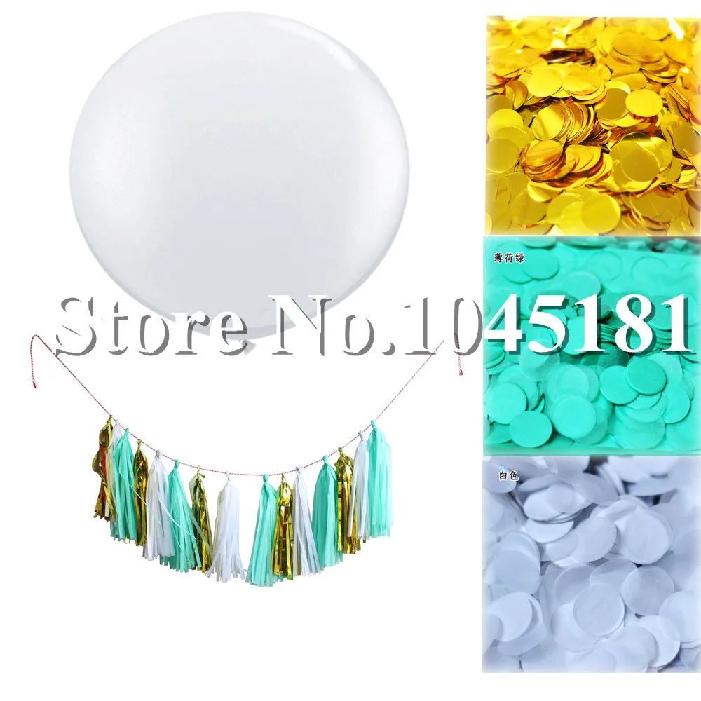 Праздвечерние чные украшения 3 набора 36 дюймов Гигантские белые латексные шары