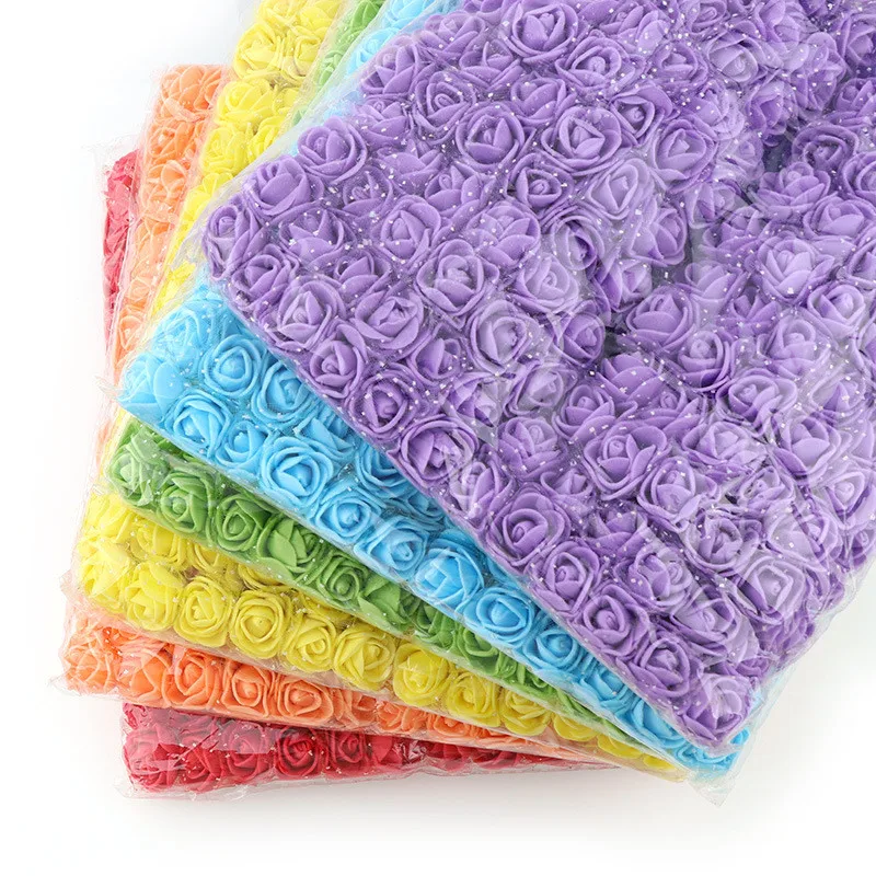 144 шт Мини пена роза искусственный цветок Букет Многоцветный Роза свадебный