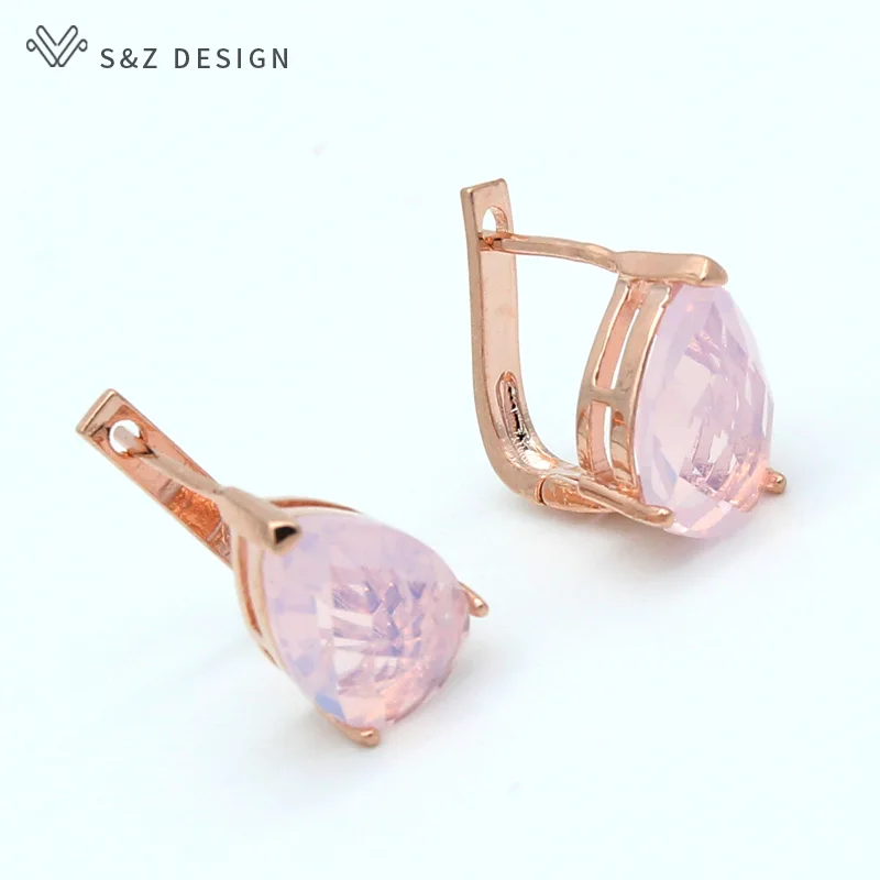 S& Z новые серьги капли воды 585 розовое золото японский/корейский для женщин девушки трендовые ювелирные изделия Свадебные анти-аллергические серьги