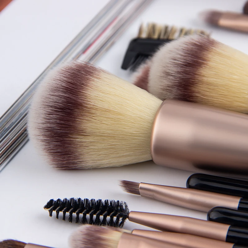 Anmor New 15PCS Makeup Brushes Set Foundation Professional Soft Eyebrow Eyeshadow Make Up Brush Kit Synthetic Hair with Pink Bag|brush kit|brush set