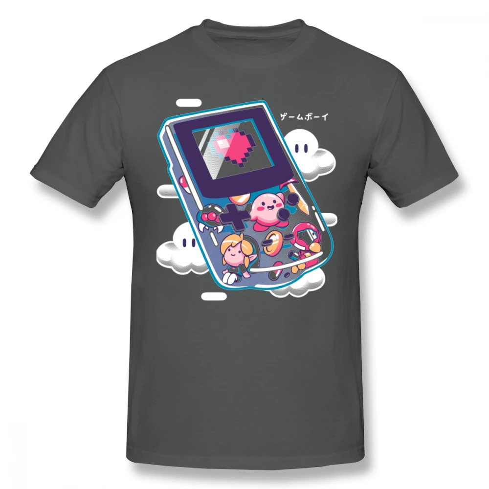 Темно-серый Для мужчин PS игры Фолк Kriby Super Mario Bros футболка Новое поступление Camiseta хлопок футболки - Цвет: Темно-серый