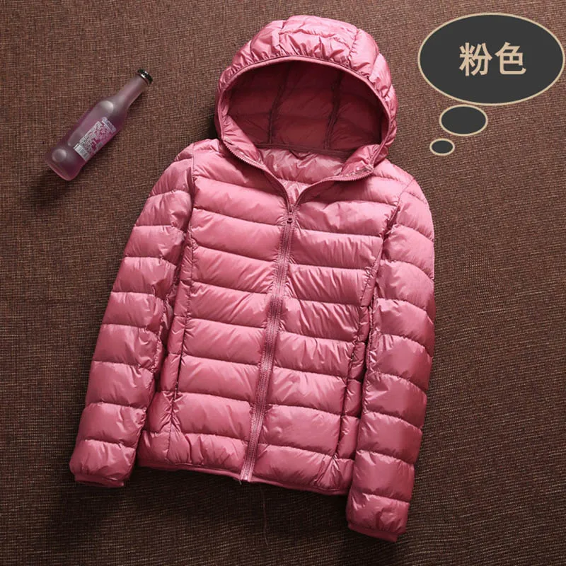 Женский ульсветильник пуховик на 90% белом утином пуху с капюшоном|hooded down|hood hoodhood