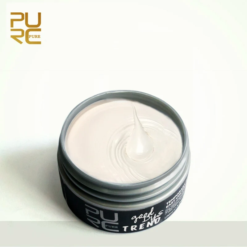 PURC 1 шт. мгновенный цвет волос Pomades воски белый пепельный воск грязь одноразовая