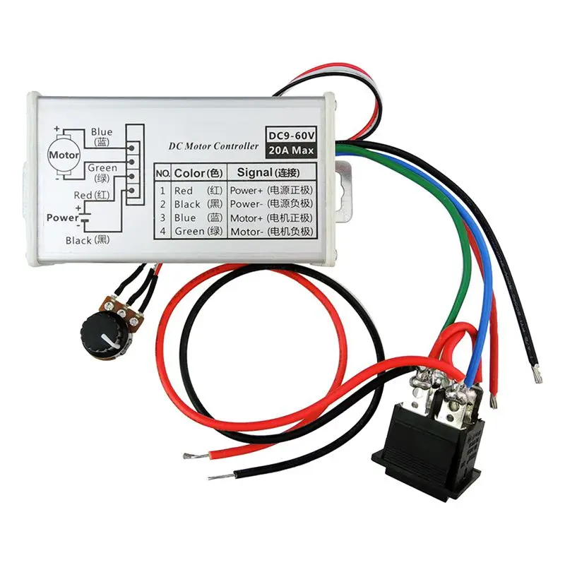 12V 24V PWM DC мотор бесступенчатый регулятор переменной скорости переключатель с