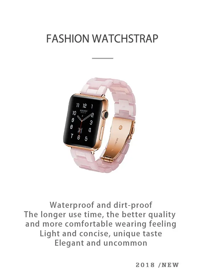 Модный ремешок для часов APPLE Watch3/2/1 38/42 мм, ремешок из смолы Материал женские Для мужчин браслет наручные часы с поясом аксессуары ремешок для часов
