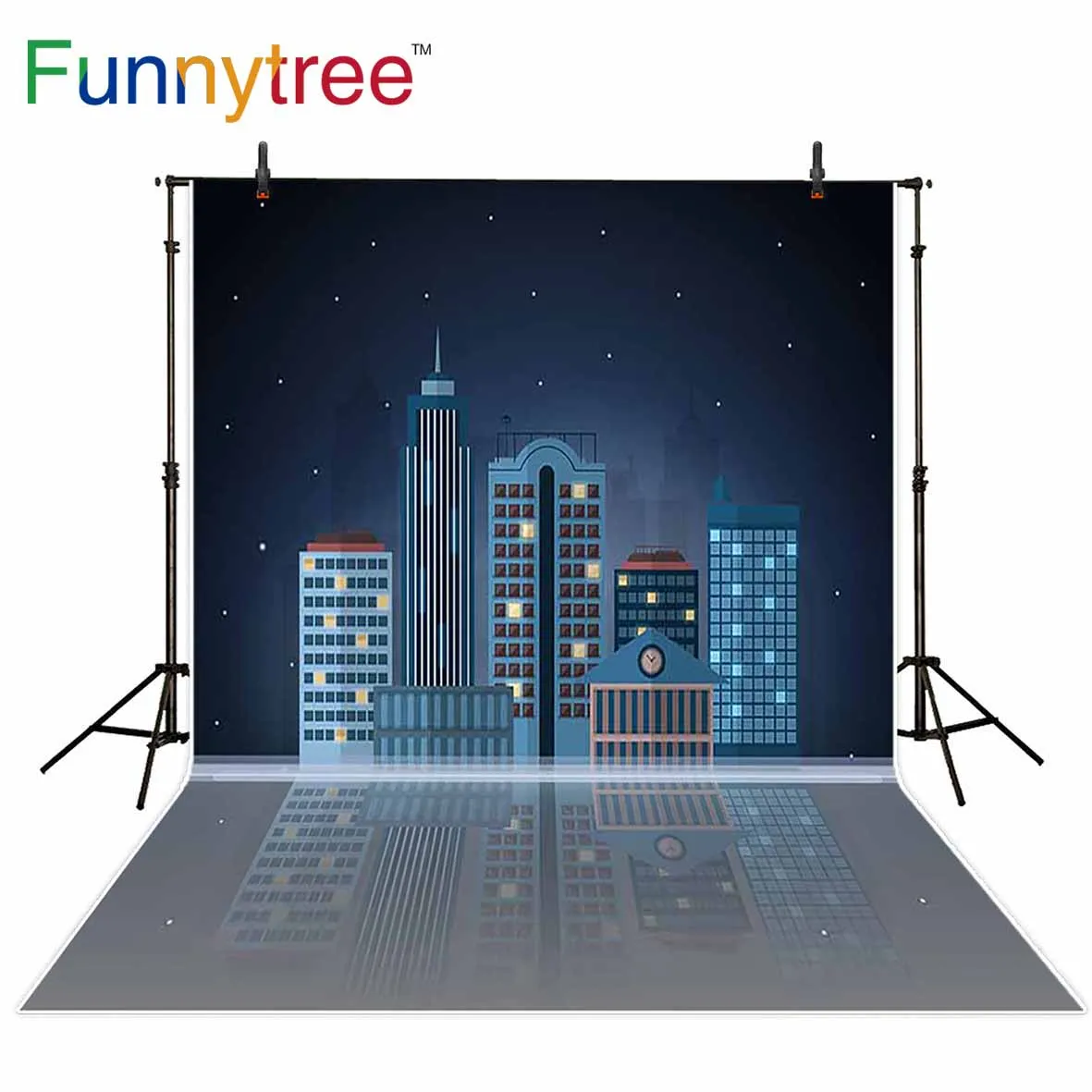 

Funnytree backdrops for photography studio Building night city Hero children professional background photocall photobooth