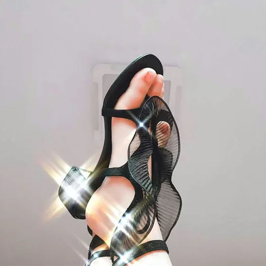 Обувь дизайнерские сандалии женщины люкс хороший Slingback низкий каблук плеть шнурок блок ВПП квадрат гладиатор зашнуровать элегантный приукрашенный Коренастый Лето - Цвет: Черный