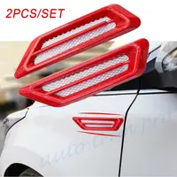 Universal Car Door Moulding Fender Air Vent Inlet Grille Decorate Accessories Red 2pcs