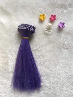15 см, 25 см, 30 см, 35 см, 50 см, кукольные парики для Ye Luoli Chole BJD, кукольные парики для волос, прямые волосы, высокотемпературная проволока, цветной толстый парик - Цвет: 27
