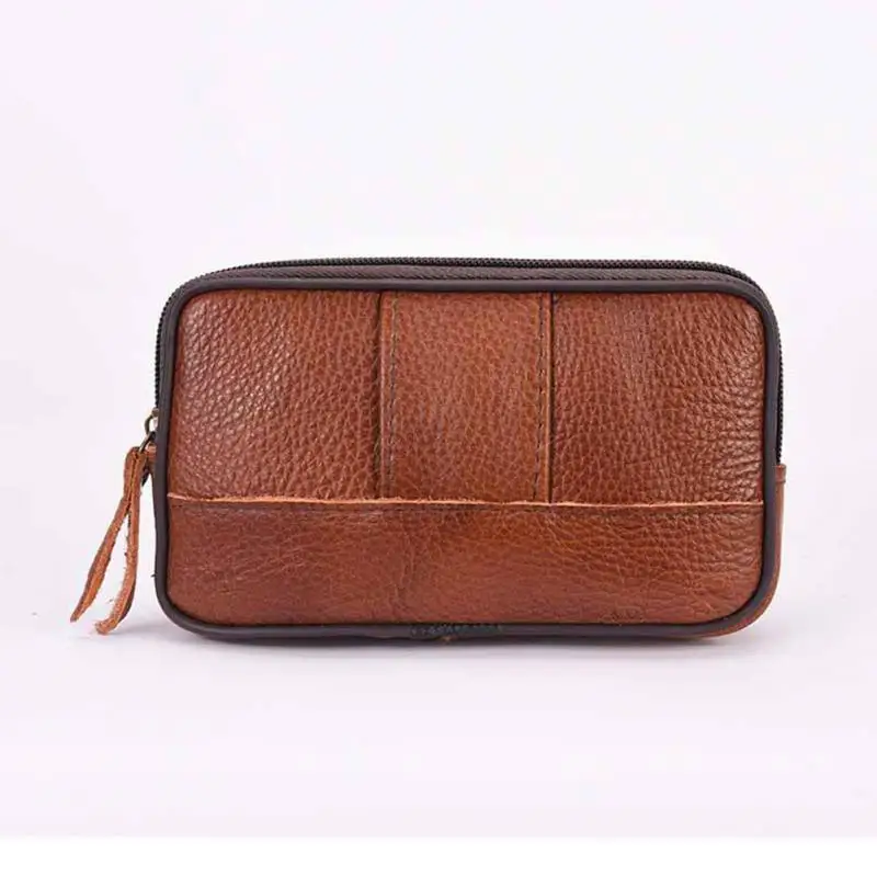 Мужская деловая сумка на пояс из искусственной кожи переносная однотонная