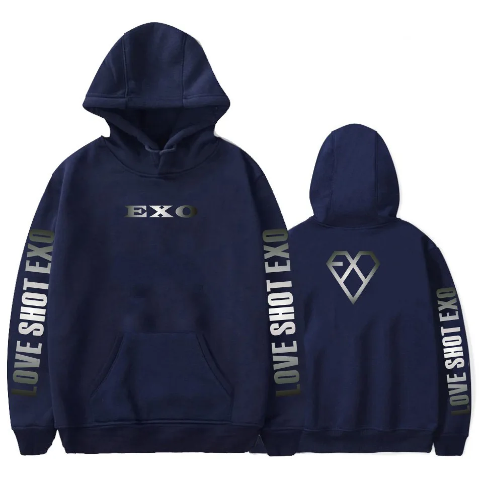 Женский свитер с капюшоном EXO kpop свободный в Корейском стиле хип-хоп | Женская