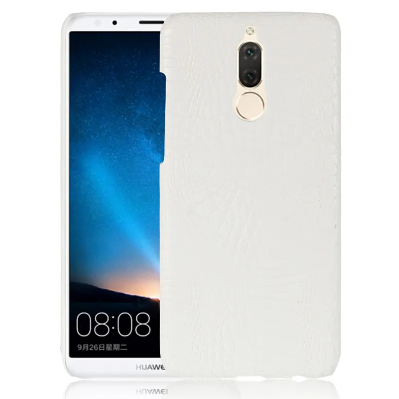 Nova 2i кожаный чехол для huawei mate 10 Lite Pro Чехол с крокодиловой змеиной задней крышкой чехол для mate 8 9 Pro Lite чехлы для телефонов - Цвет: Белый