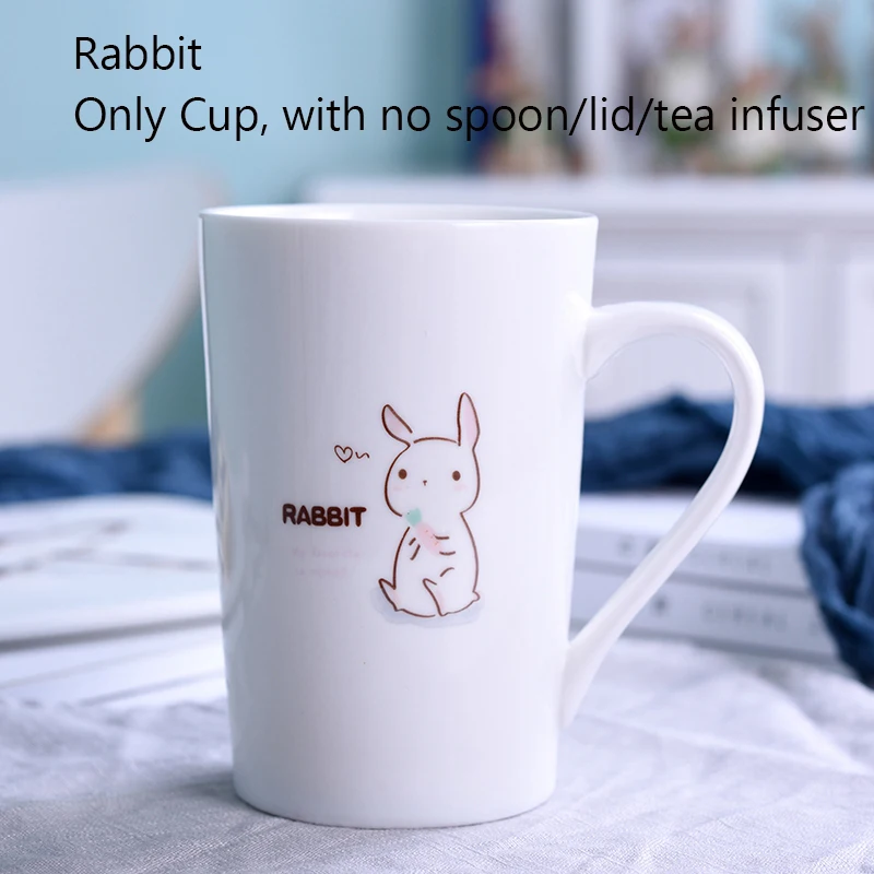 Rabbit only Cup Unibird 400 мл Мультяшные керамические кружки с чаем для заварки влюбленных подарок кофейные кружки Питьевая чашка посуда для напитков молочный стакан для завтрака - Цвет: Rabbit only Cup