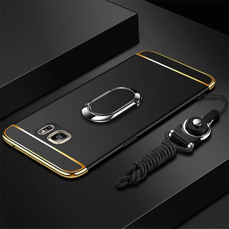 Для samsung Galaxy S9 S8 Plus S7 Edge роскошное магнитное кольцо ультра тонкий матовый Жесткий PC чехол для телефона для samsung Galaxy Note 9 8 Funda