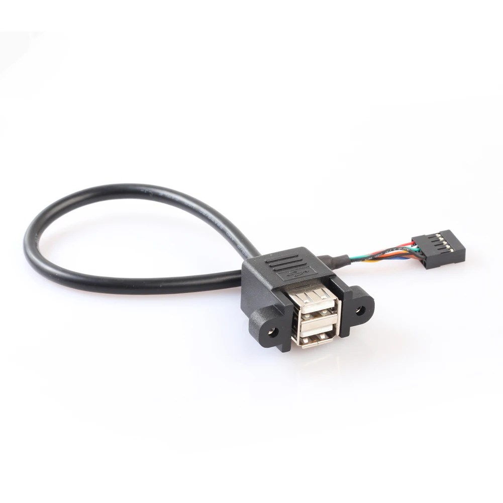 1 шт. черный 9 контактный разъем материнской платы для 2 портов USB 0 Женский кабель
