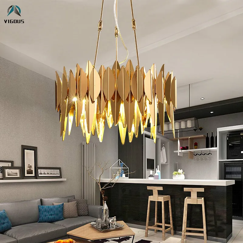 Современная роскошная металлическая пластина DIY Led подвесные светильники для