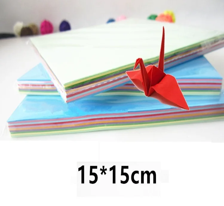 100 шт. 15x15 см большая квадратная бумага Оригами для детей DIY цветные краны ручная