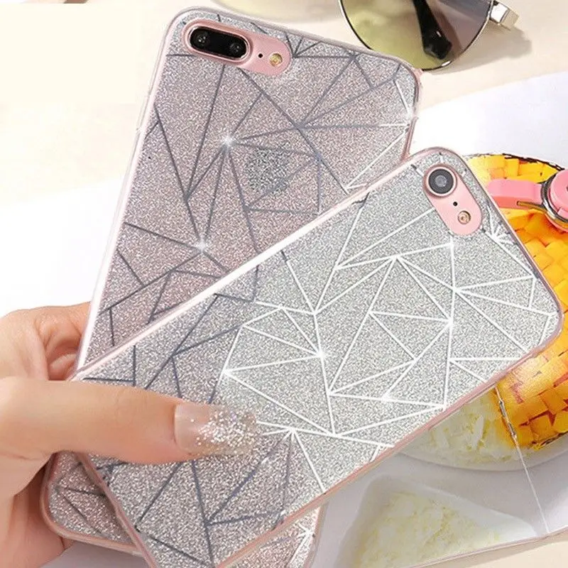 Candy Shining Sequins Phone Cases For iPhone 6 6S Case Hard Glitter Back Cover 7 8 5 5s SE Shell Funda Capa |