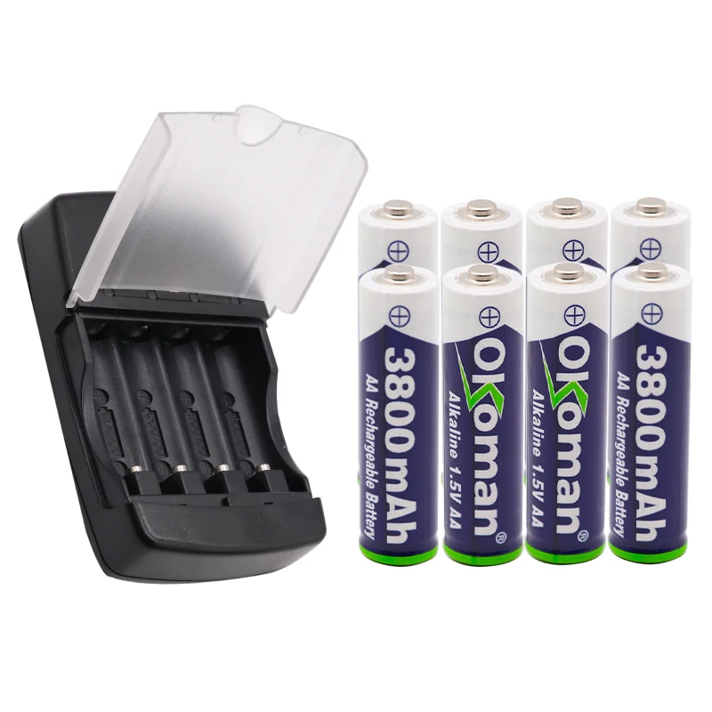 Okoman AA 3800mah 1 5 V Щелочная перезаряжаемая батарея для Светодиодный светильник