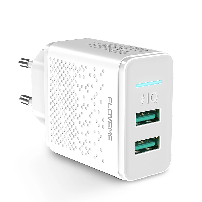White Color FLOVEME USB зарядное устройство для iPhone X XR XS MAX, настенное зарядное устройство для мобильного телефона, зарядное устройство для samsung Xiaomi Cargador Carregador USB - Тип штекера: White Color