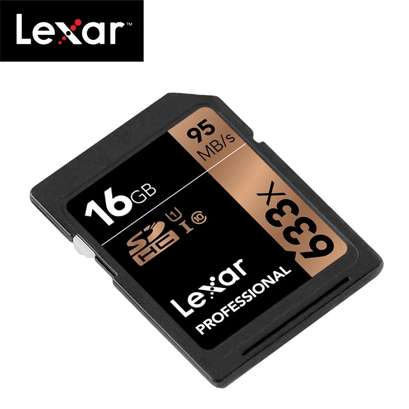 Оригинальная sd карта Lexar 633x 16 ГБ 32 64 Гб класс 10 SDHC SDXC памяти 128 256 512 95 Мб/с для