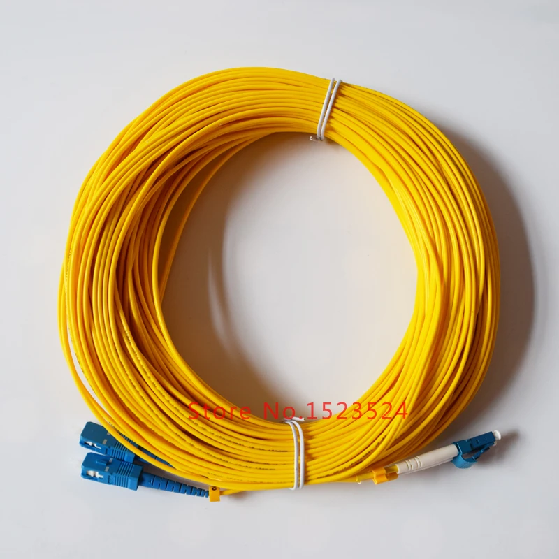 

Free Shipping LC/UPC to SC/UPC LC-SC Fiber Optic Patch Cord Duplex Fiber Indoor Fiber Cable SM PVC 2.0mm 40M