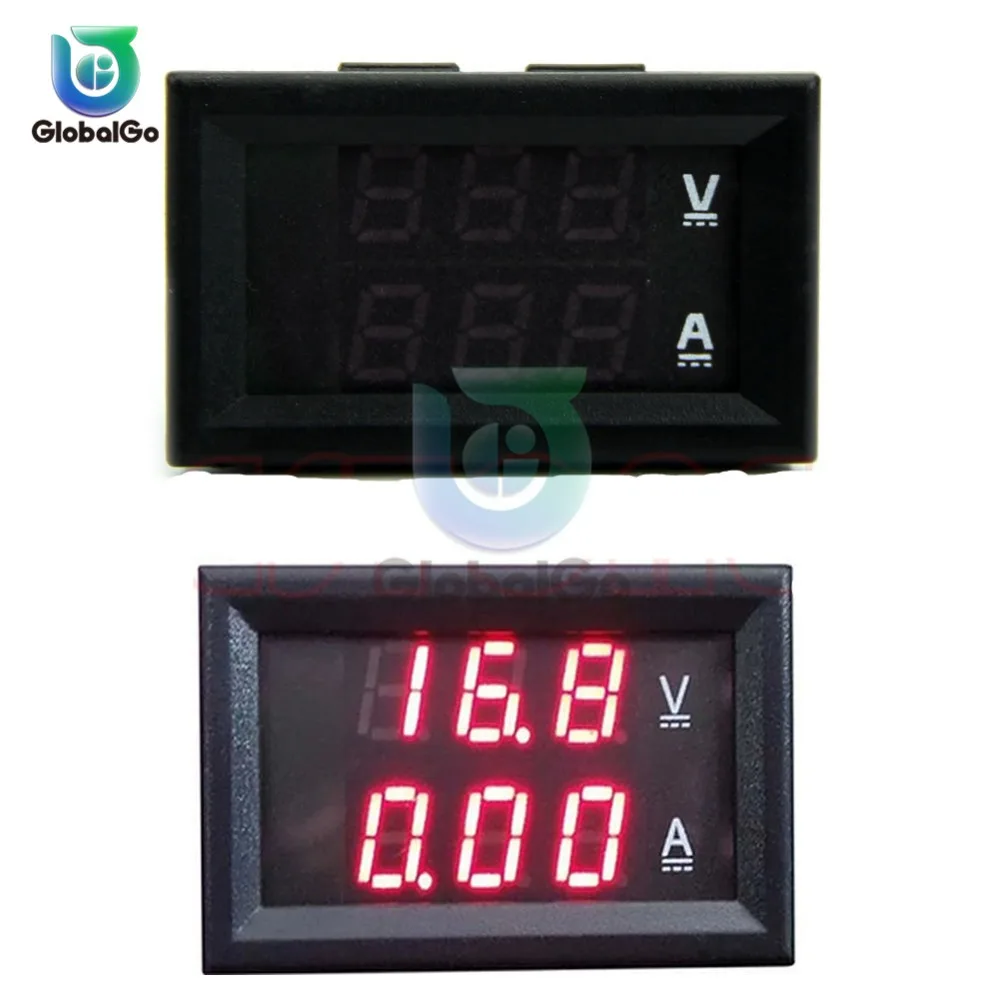 DC/100 V/10A цифровой амперметр вольтметр Синий Красный светодиодный двойной цифровой панельный Ампер Вольтметр датчик для автомобиля измеритель тока