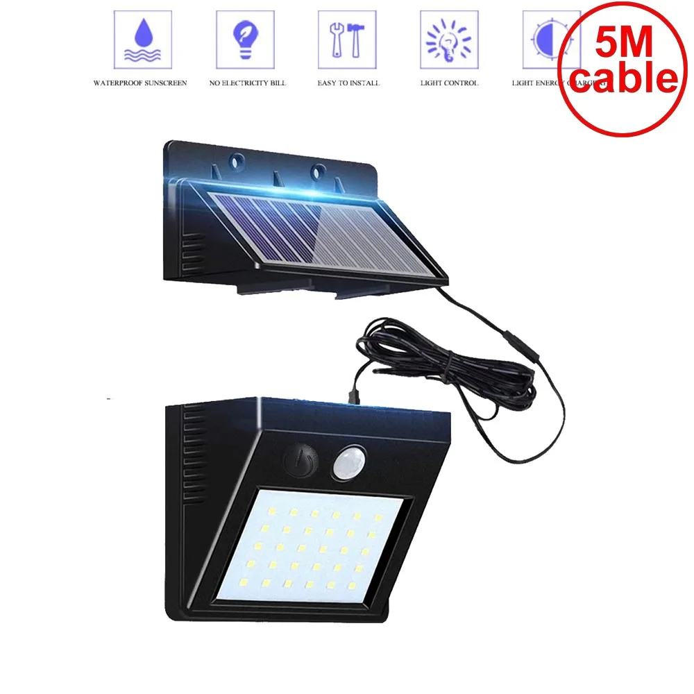 30 светодиодов Солнечный свет Сплит панель лампы полосы светодиодные движения