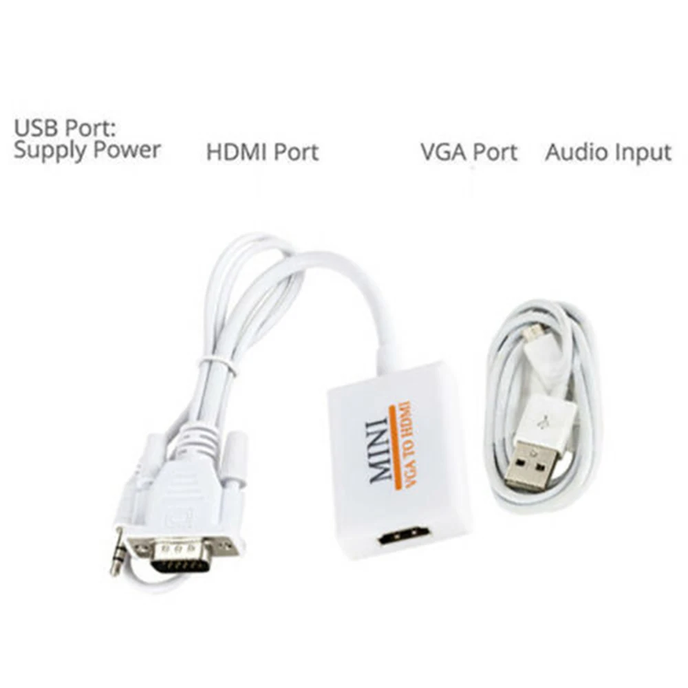 VGA к HDMI адаптер папа К конвертер с разъемом 1080 P HD + Аудио ТВ AV HDTV Видео кабель