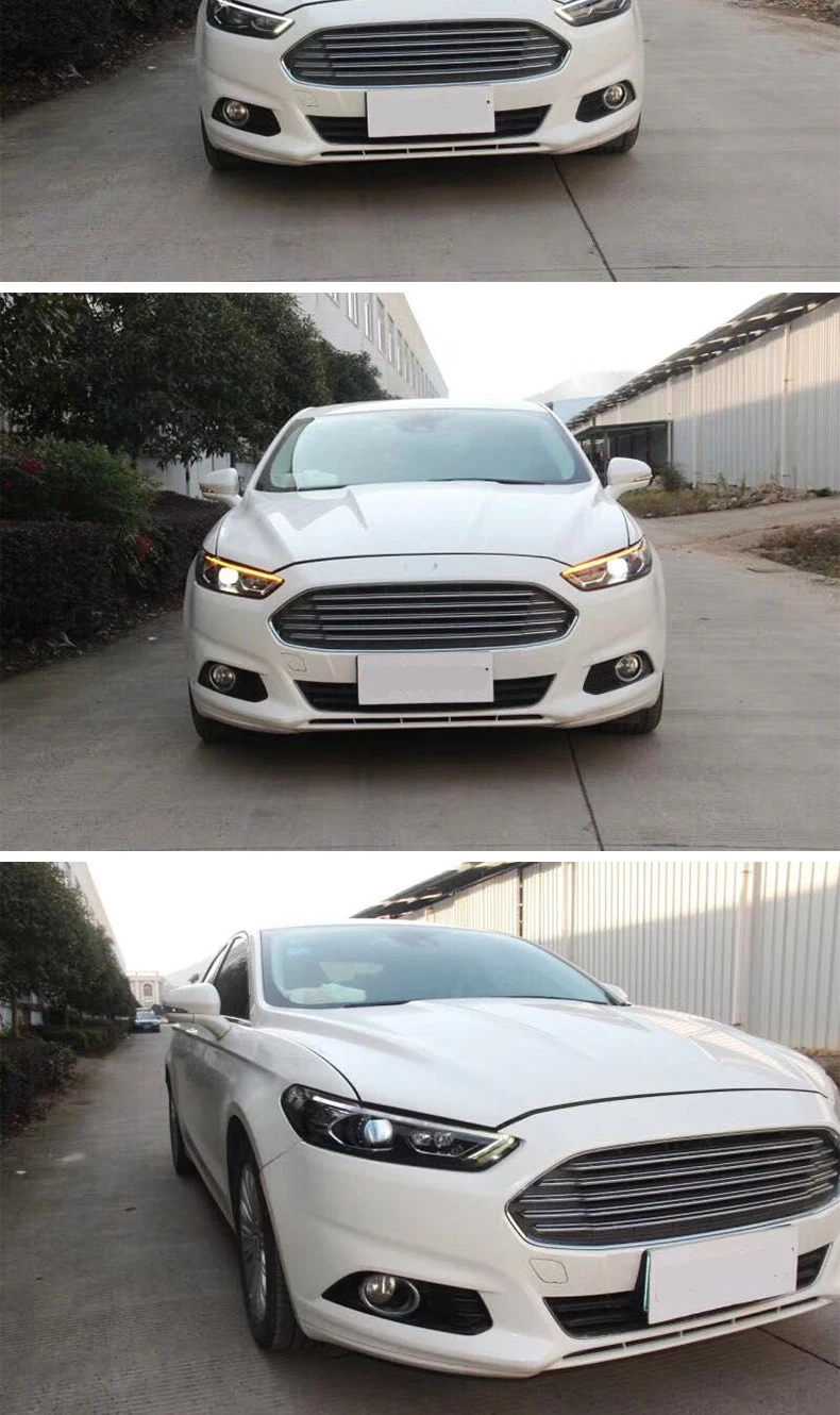 Автомобильный Стайлинг Головной фонарь для Ford Mondeo для Fusion фар в сборе 2013 светодиодный движущийся сигнал поворота Биксеноновые линзы