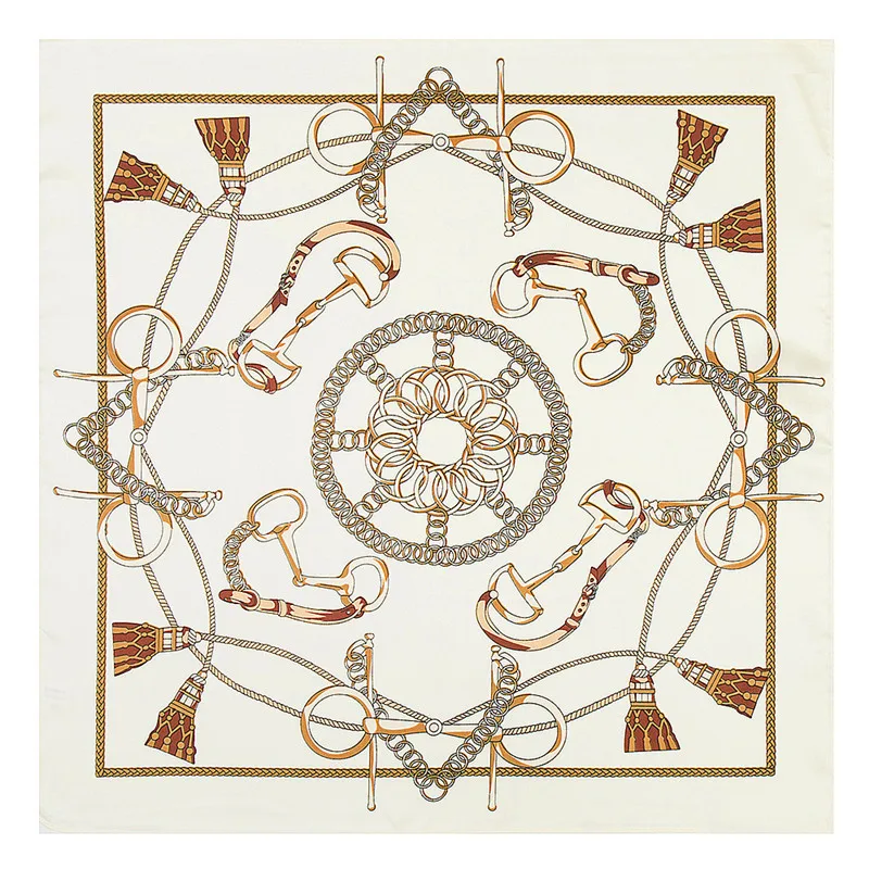 Mosoga Новое поступление 2017 Весна Шелковый женский шарф Классическая ссылка цепная