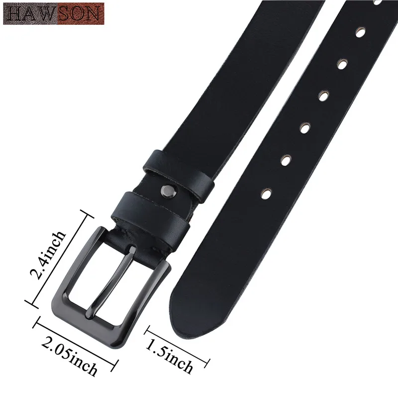 Модные мужские ремни Hawson коричневый кожаный итальянский ремень с металлической