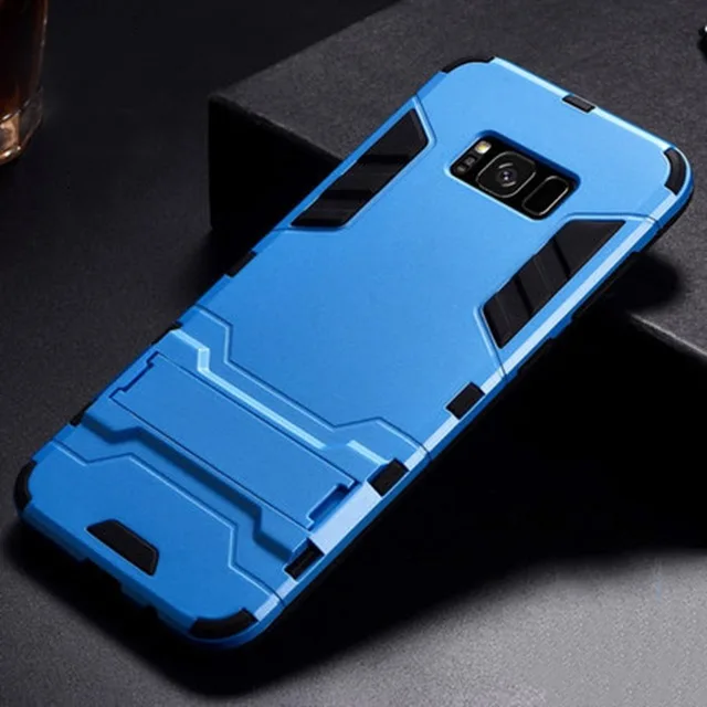 Blue Тонкий твердый Чехол-Броня Гибридный чехол с подставкой противоударный чехол для samsung Galaxy j1 j2 j3 j4 j5 j6 j7 pro A3 A5 A7 A6 A8 плюс A9 A9s крышка - Цвет: Blue