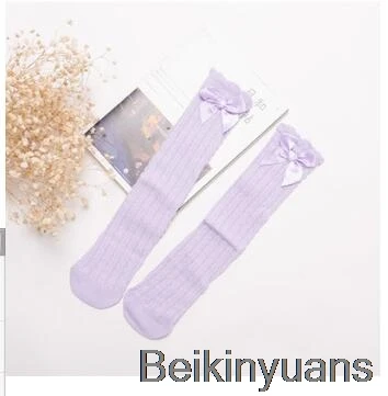 purple Новые хлопковые носки детские прямые носки до колена с объемными мультяшными кошачьими ушками носки для малышей теплые носки для девочек - Цвет: purple