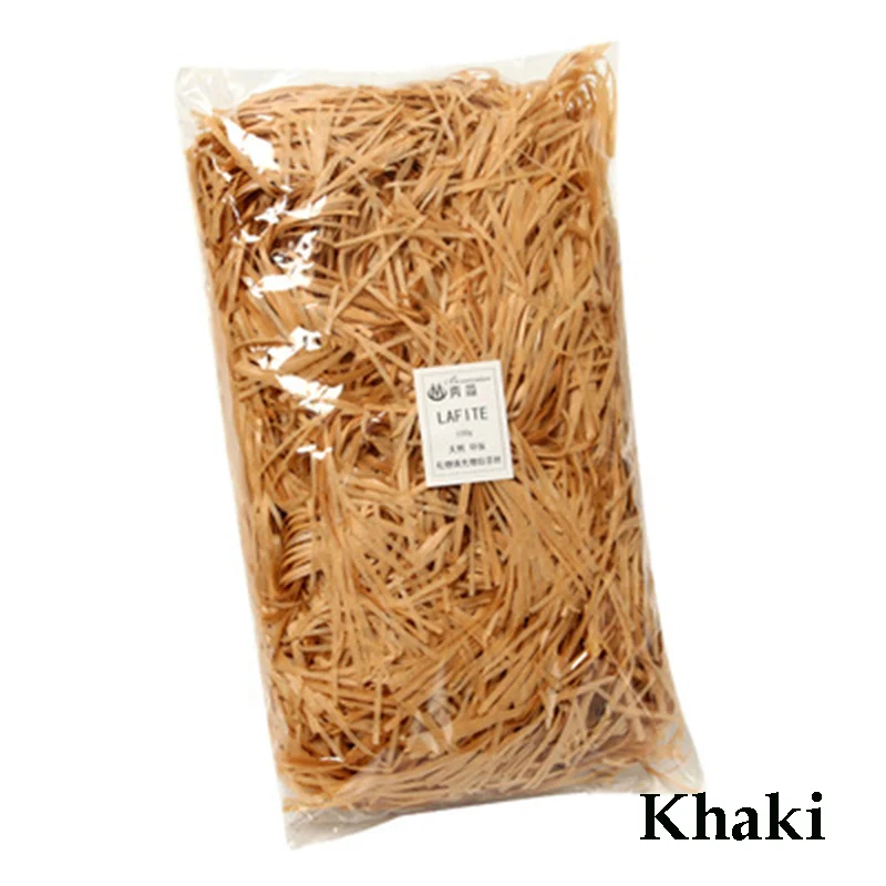 100g khaki 100 г цветная измельченная сморщенная бумажная рафия коробки для конфет DIY подарочная коробка материал наполнения ткани праздничная подарочная упаковка наполнитель Декор - Цвет: 100g khaki