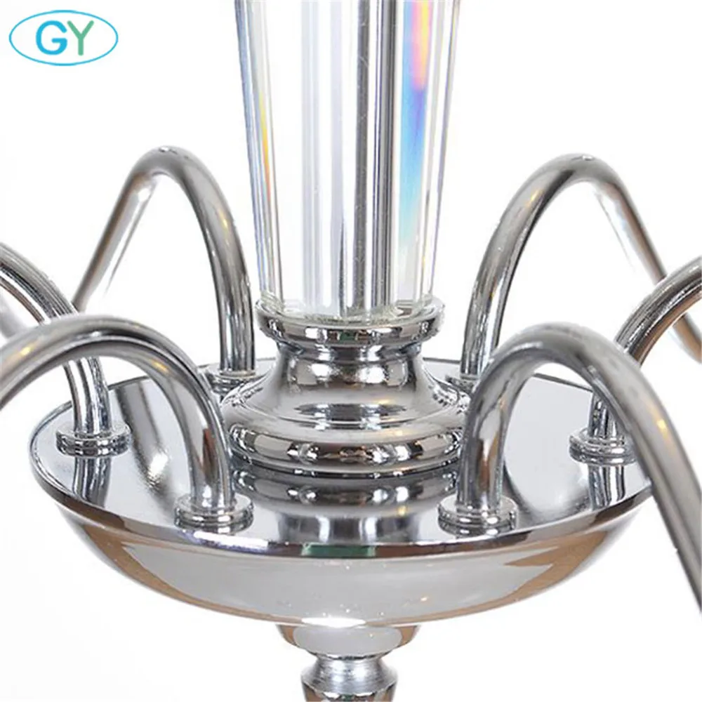 Современная хромированная люстра из кованого железа стеклянная художественная