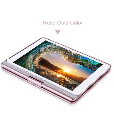 Rose Gold Landas Bluetooth клавиатура для iPad Pro 9,7 чехол 360 Вращение с подсветкой Беспроводная клавиатура для iPad Pro 9,7 Air 1 чехол - Цвет: Rose Gold