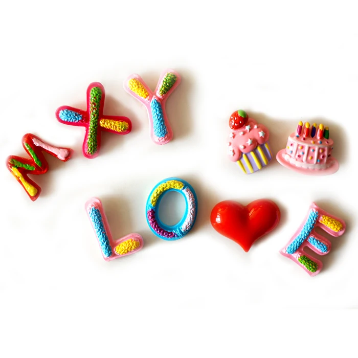 Красочные английские буквы смолы магнит на холодильник украшение магнитные