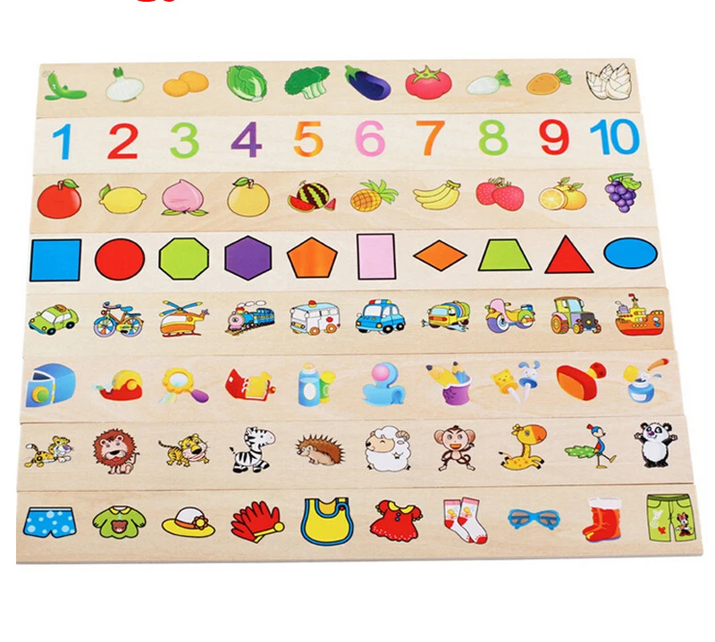 Montessori Wooden Puzzle Early EducationToys Knowledge Classification Box Mathematical Cognitive Matching |