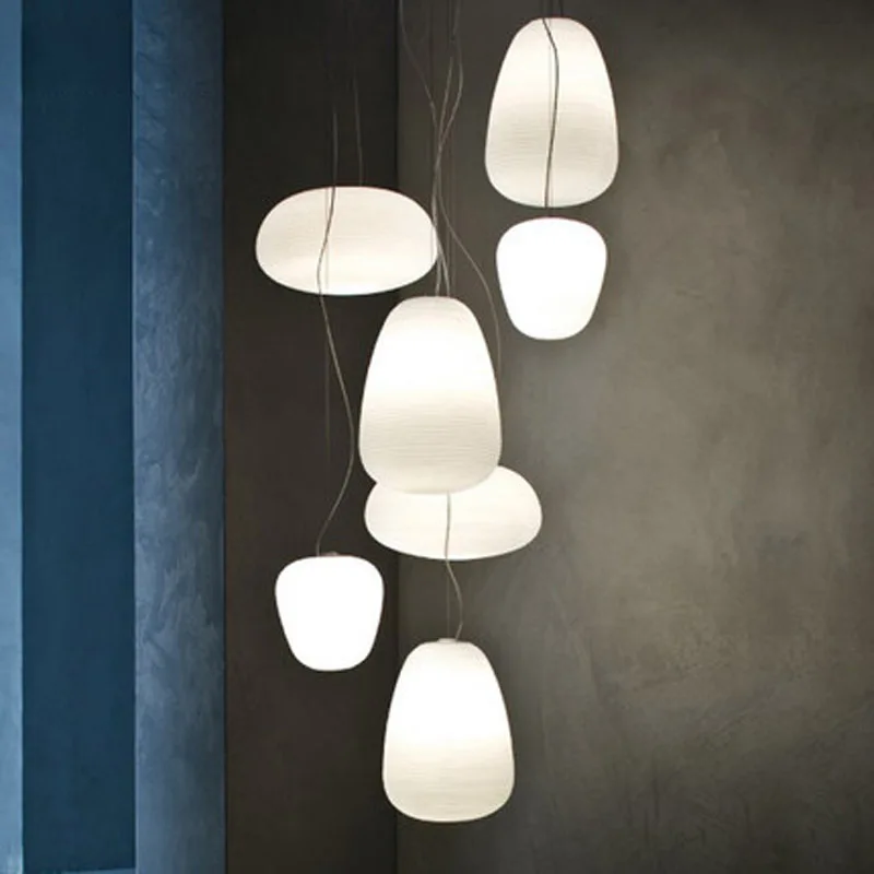 Simple Screw thread Glass Ball Round Chandelier New Designer Nordic Style Restaurant LED Pendant Lamp Frosted Art | Лампы и освещение