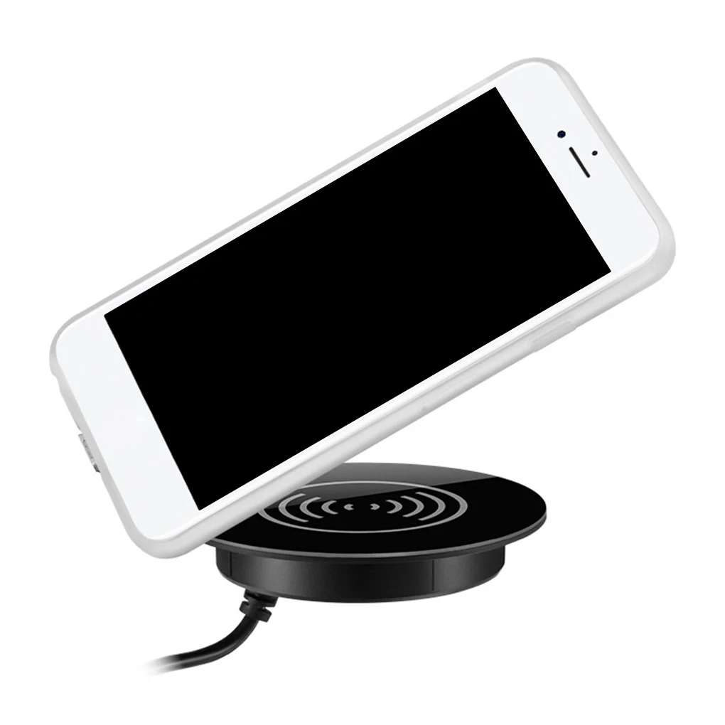 Беспроводное зарядное устройство Qi для iPhone Samsung быстрое встроенное настольное