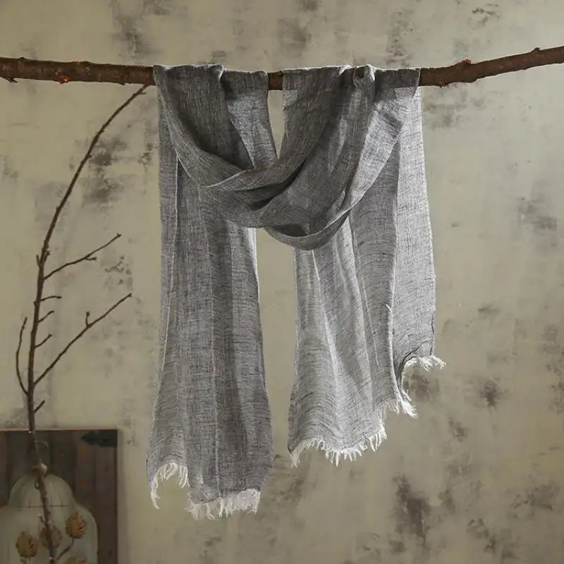 Unisex Style spring summer autumn winter Scarf Cotton And Linen Solid Color long women's scarves shawl fashion men scarf |