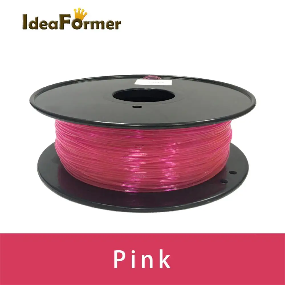Pink Гибкая нить из ТПУ 1,75 мм 0,8 кг, Высококачественная Гибкая нить из ТПУ, высокопрочная нить для 3D принтера - Цвет: Pink