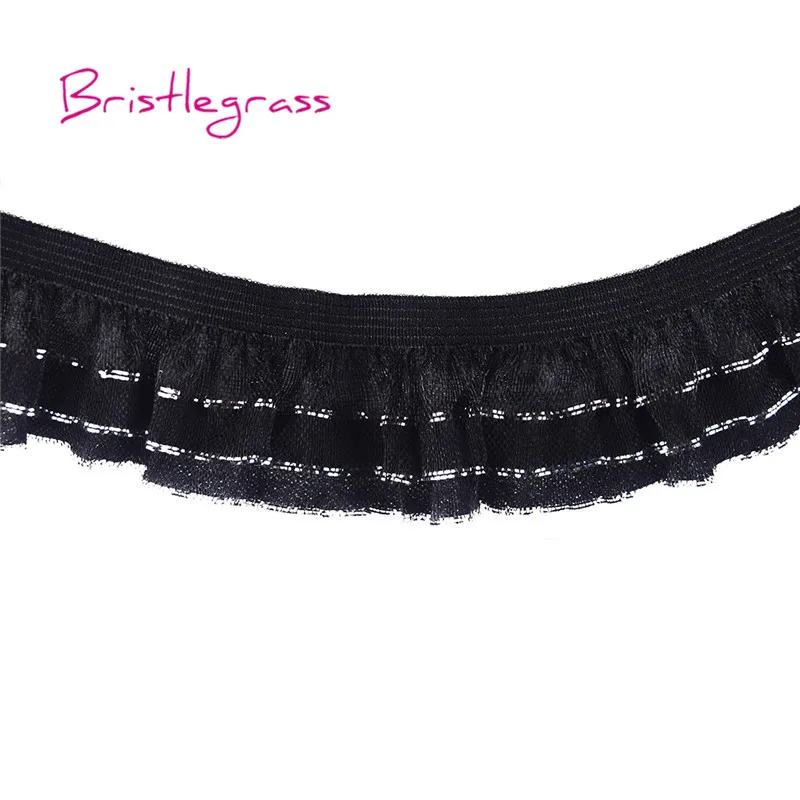 BRISTLEGRASS 5 ярдов 1 "Серебряный Блестящий оборки Лоскутная кружевная отделка